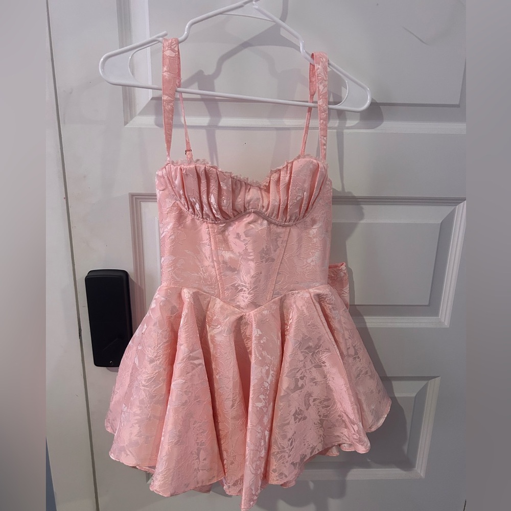 Babyboo light pink mini dress with bow